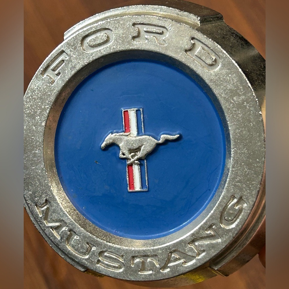 Ford Mustang Chrome Metal Logo Emblem Wall Mount Gas‎ Cap Tire Hub Man Cave 4"